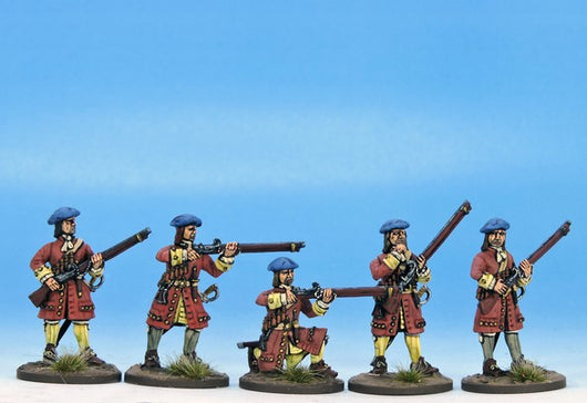 H001 Regulars or Militia in Bonnets - Warfare Miniatures USA