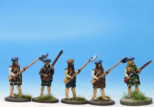 H004 Highlanders at the Ready with Mixed Weapons - Warfare Miniatures USA
