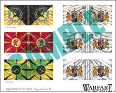 SIF004 Swedish Infantry Flags for Poltava - Warfare Miniatures USA
