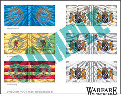 SIF005 Swedish Infantry Flags for Poltava - Warfare Miniatures USA