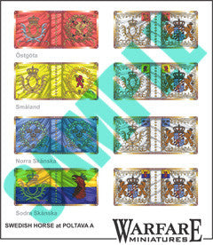 SCF001 Swedish Cavalry flags for Poltava - Warfare Miniatures USA