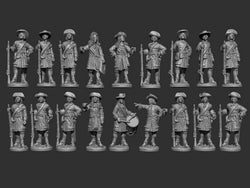 LOABR02 Early Foot Standing With Flintlocks (PRE-ORDER)