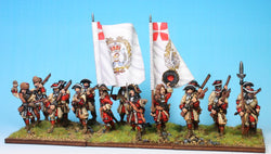 B014 Advancing with Grenadiers in Fur Caps (no pikes) - Warfare Miniatures USA