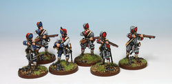 B017 Converged Grenadiers Firing in Low Mitre - Warfare Miniatures USA