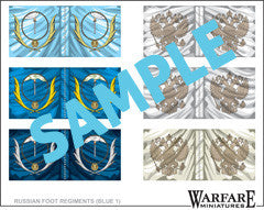 FR001 Russian Infantry Flags - Blue 1 - Warfare Miniatures USA