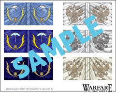 FR002 Russian Infantry Flags - Blue 2 - Warfare Miniatures USA