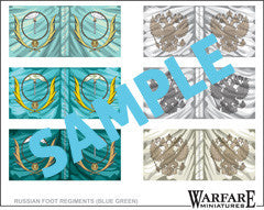 FR003 Russian Infantry Flags - Blue-Green - Warfare Miniatures USA
