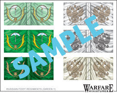 FR006 Russian Infantry Flags - Green 1 - Warfare Miniatures USA