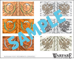 FR009 Russian Infantry Flags - Orange - Warfare Miniatures USA