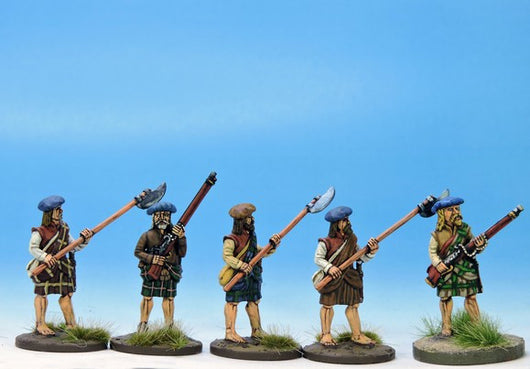 H004 Highlanders at the Ready with Mixed Weapons - Warfare Miniatures USA