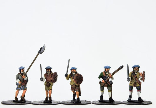 H006 Highlanders Attacking with Mixed Weapons - Warfare Miniatures USA