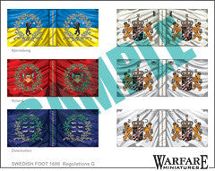 SIF007 Swedish Infantry Flags for Poltava - Warfare Miniatures USA