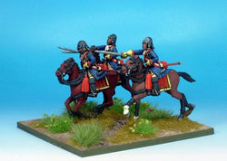 WLOA35b Cuirassiers in English Helmets on Galloping Horses - Warfare Miniatures USA