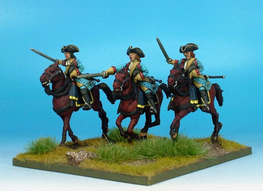 WLOA51b Cuirassiers in Tricorns on Galloping Horses - Warfare Miniatures USA