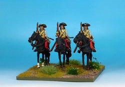 WLOA53a Cuirassiers in Tricorns, Cuirass Under Coat on Standing Horses - Warfare Miniatures USA