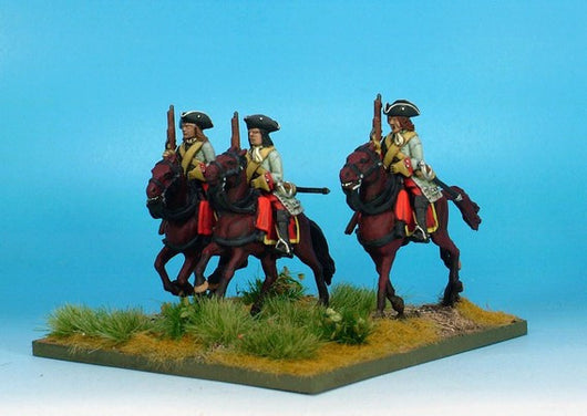 WLOA53b Cuirassiers in Tricorns, Cuirass Under Coat on Galloping Horses - Warfare Miniatures USA