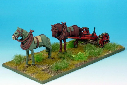 WLOA907 Two Horses with Limber - Warfare Miniatures USA