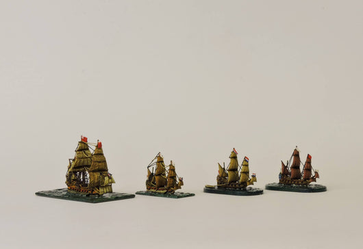 ARD015 Smaller Warships, One 26 Gun Galley Frigate, Two 14 Gun Pinnaces, and One Pinnace with Sweeps